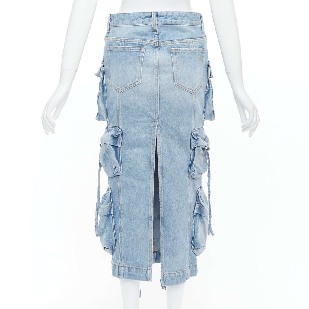 ATTICO Cargo Denim Skirt Blue Cotton Never worn - Box View