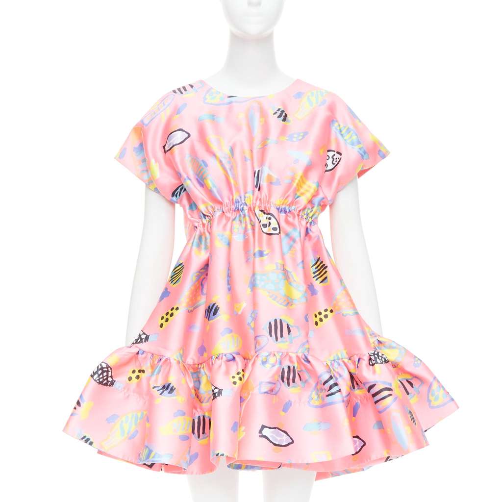 Romance Was Born Illustration Babydoll Dress Pink Polyester Very good - Front View