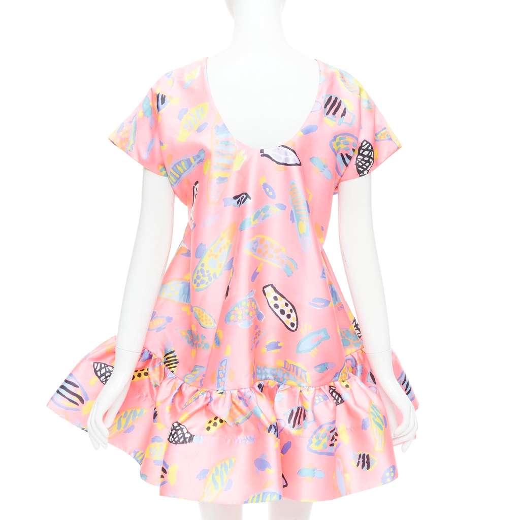 Romance Was Born Illustration Babydoll Dress Pink Polyester Very good - Box View