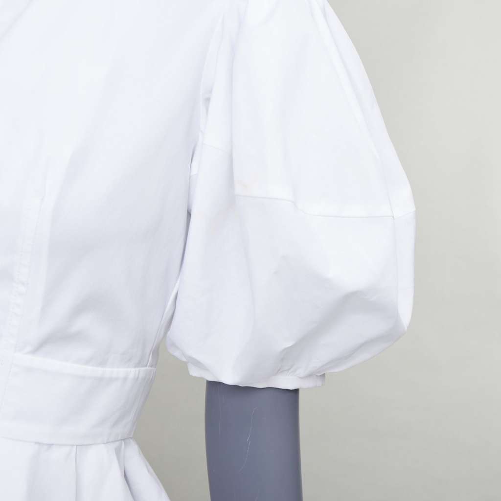 Alexander Mcqueen Pleated Peplum Shirt White Cotton Good condition - Back View