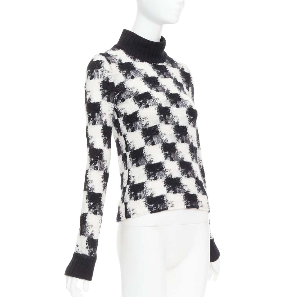 Dior Check Sheer Turtleneck Black Cashmere Very good - Inside View