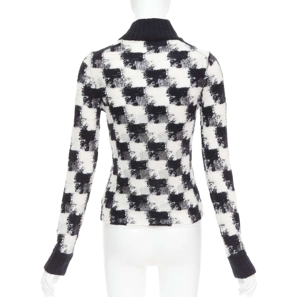 Dior Check Sheer Turtleneck Black Cashmere Very good - Box View