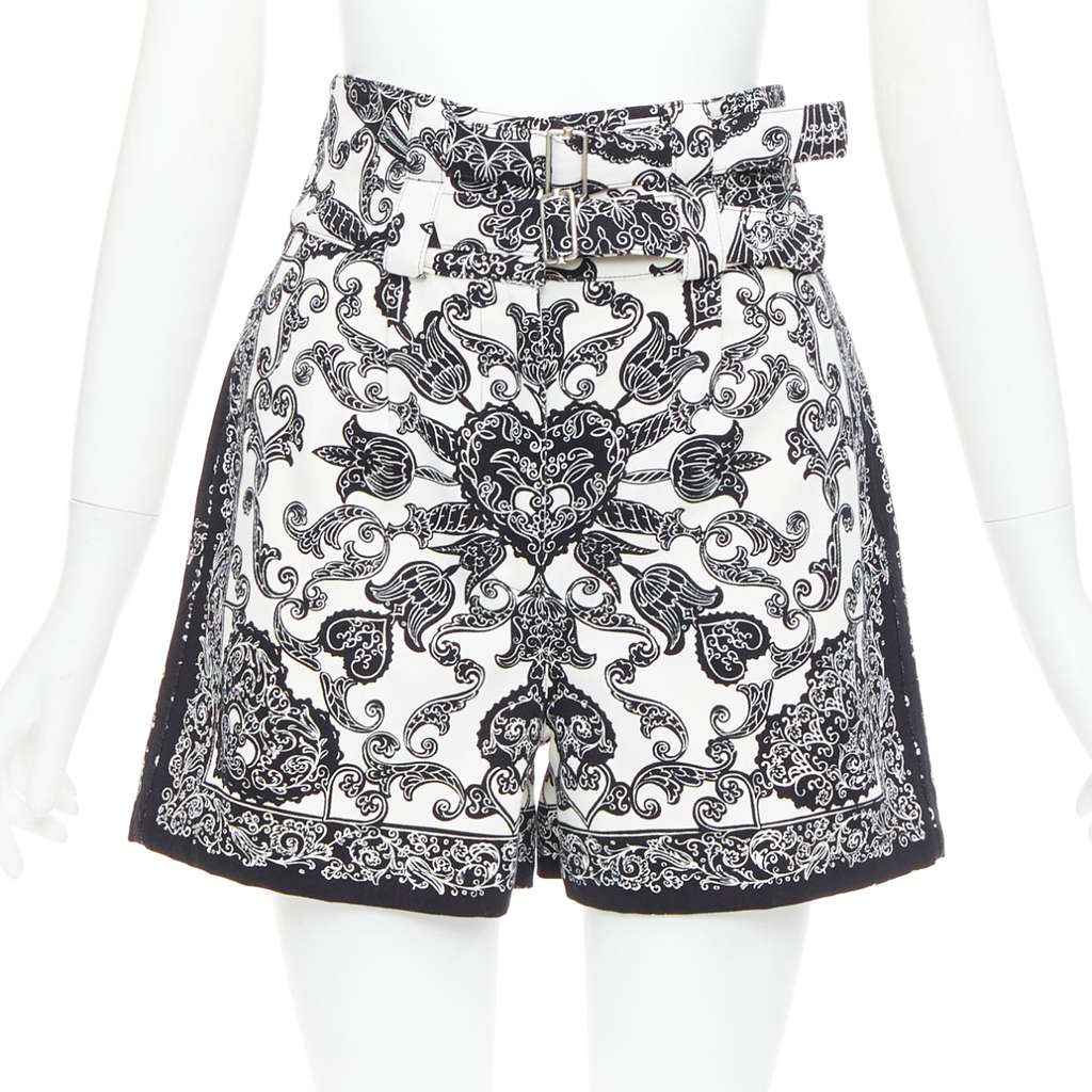 Dior Double Belt Shorts Black Cotton Very good condition - Front View