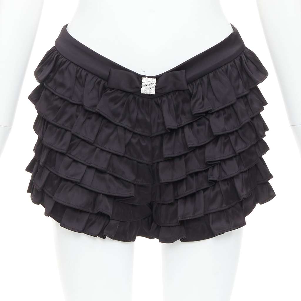 Shushu Tong Ruffle Bow Shorts Black Viscose Very good - Front View