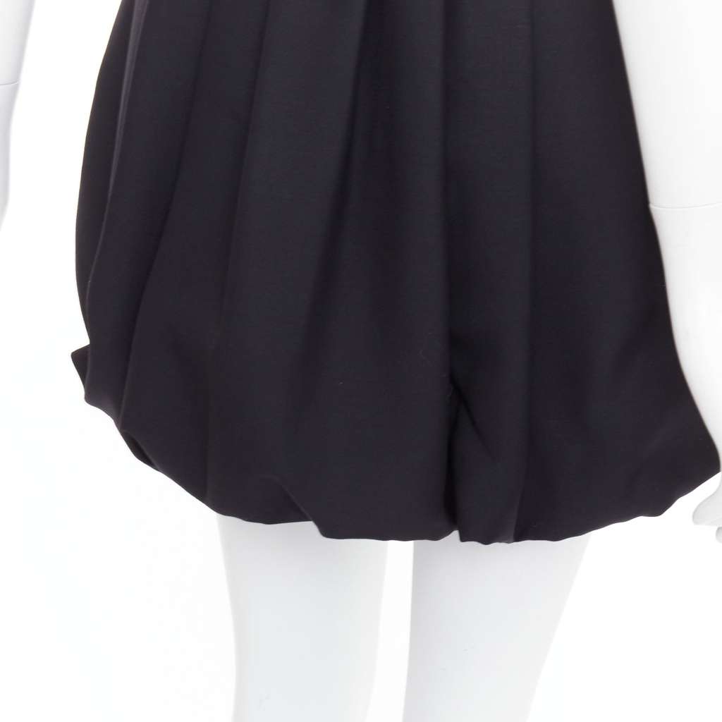 Valentino Bubble Crepe Skirt Black Wool Very good - Back View
