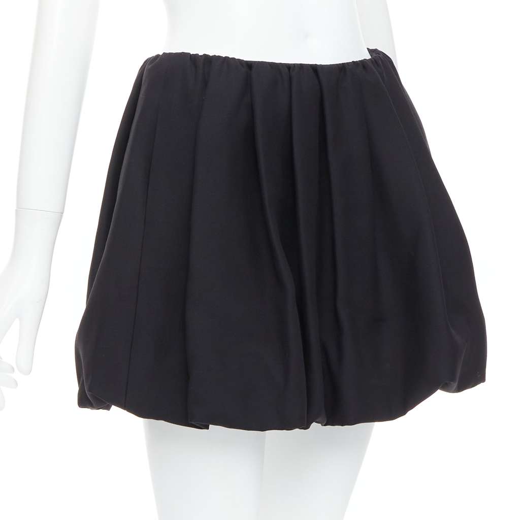 Valentino Bubble Crepe Skirt Black Wool Very good - Inside View