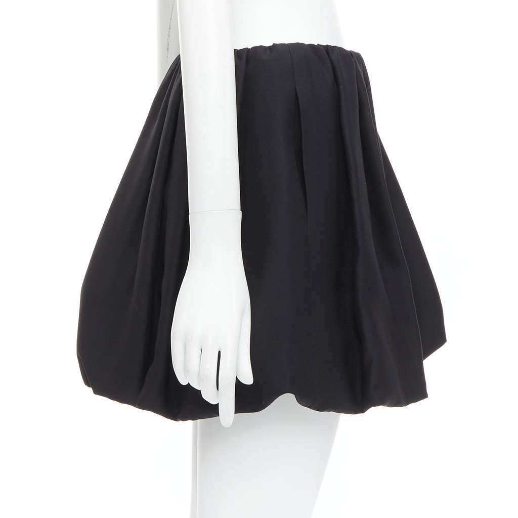 Valentino Bubble Crepe Skirt Black Wool Very good - Model View