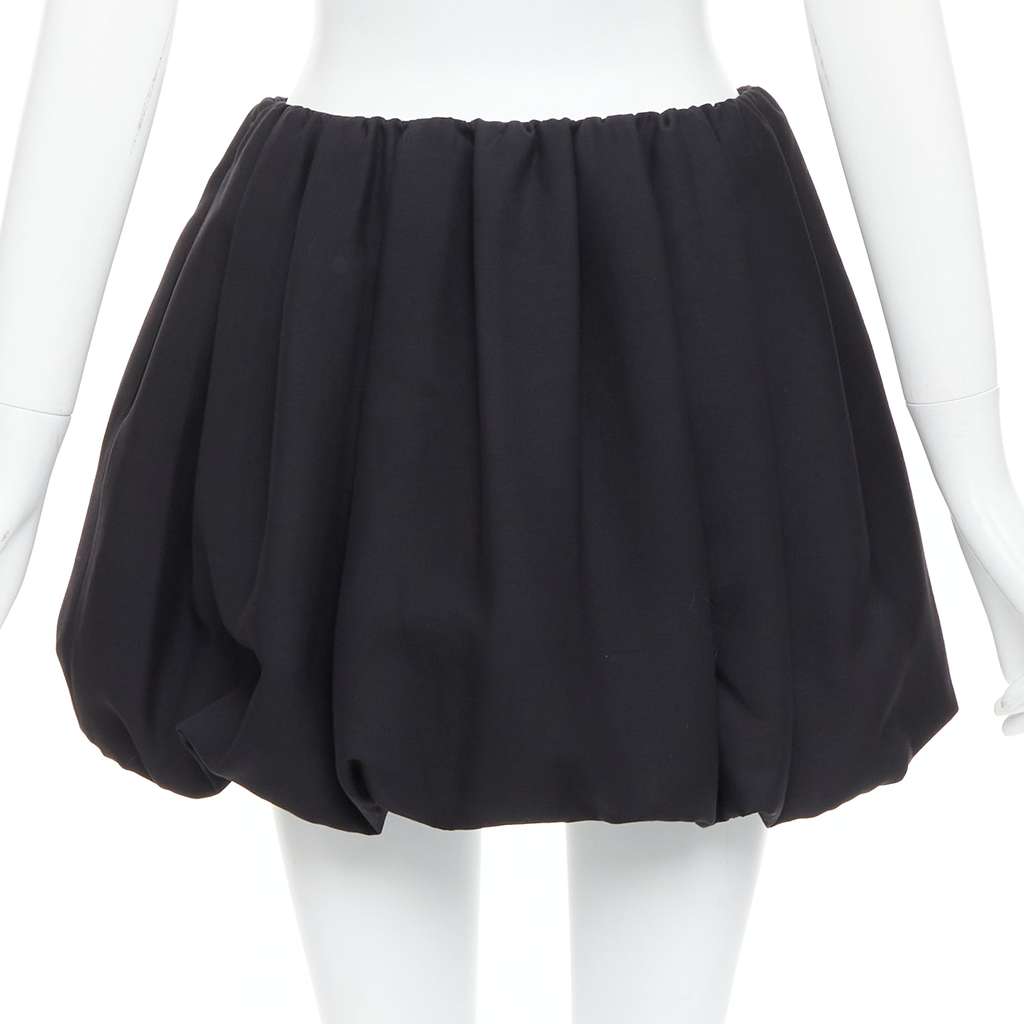 Valentino Bubble Crepe Skirt Black Wool Very good - Box View