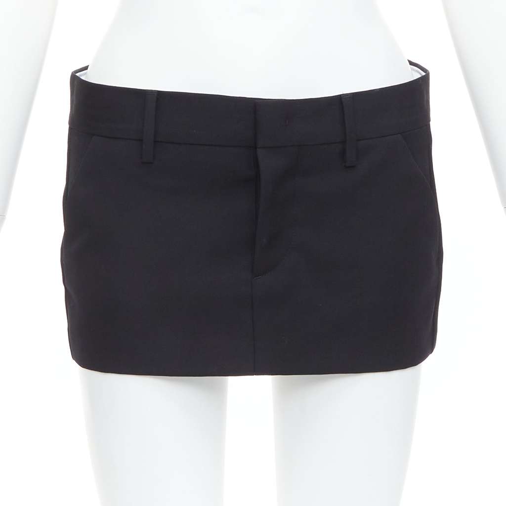 Dsquared2 Micro Wool Skirt Black Wool Very good condition - Front View