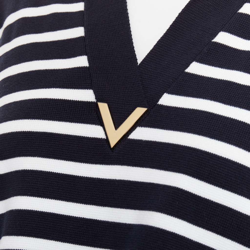 Valentino Feather Polo Top Black Cotton Very good - Back View