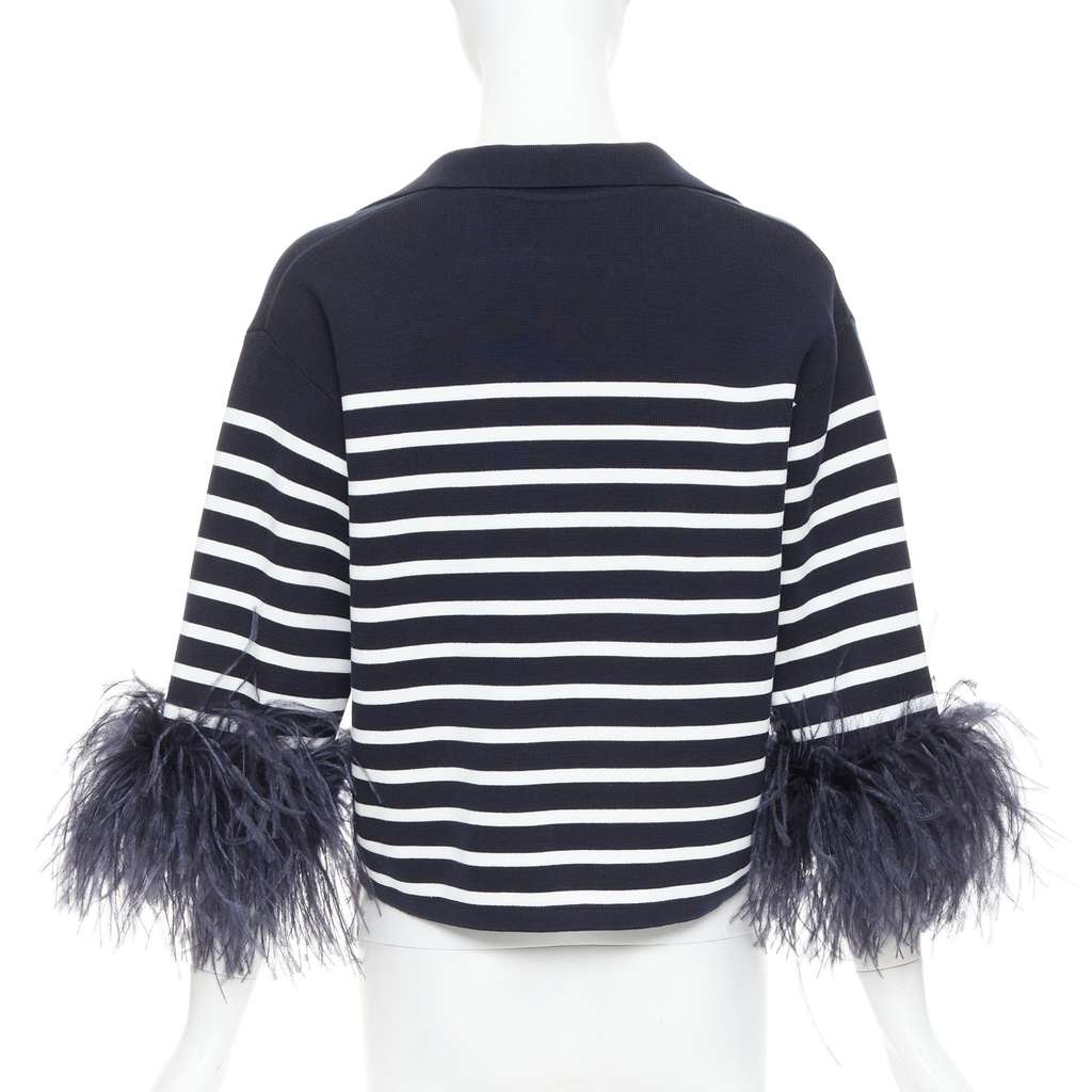 Valentino Feather Polo Top Black Cotton Very good - Box View