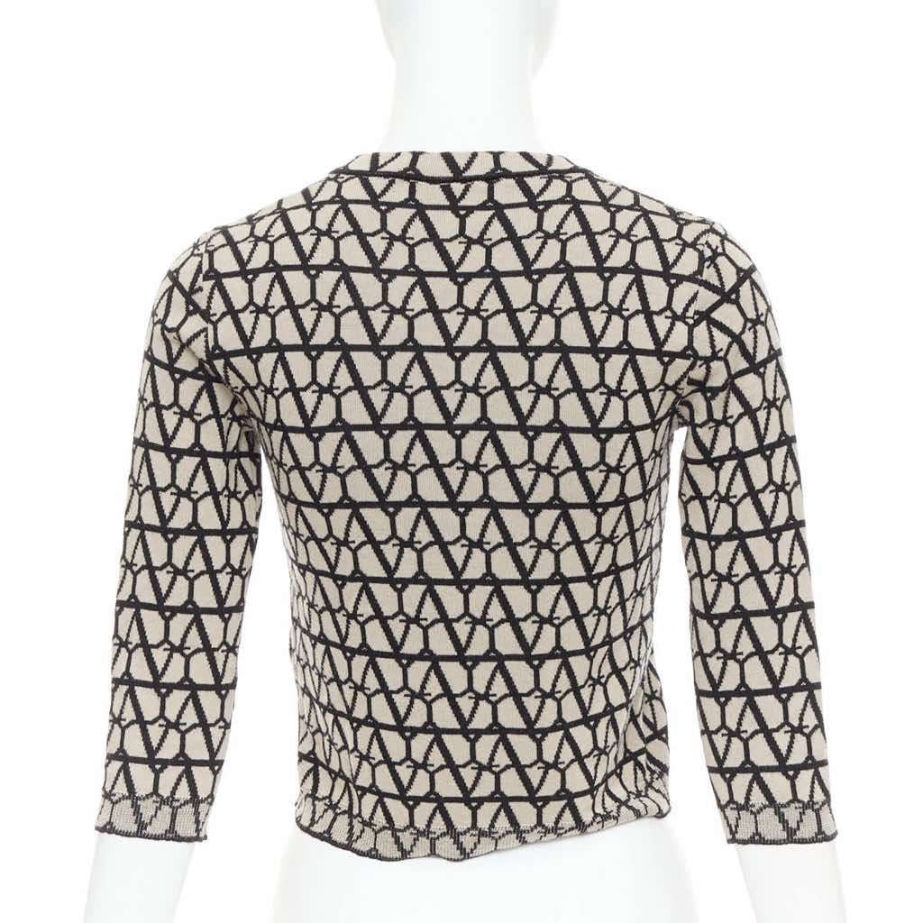 Valentino Iconographe Crop Sweater Beige Wool Very good - Box View