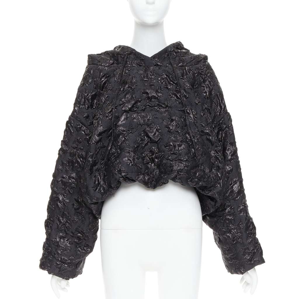 Valentino 3D Jacquard Hoodie Black Polyester Very good - Front View