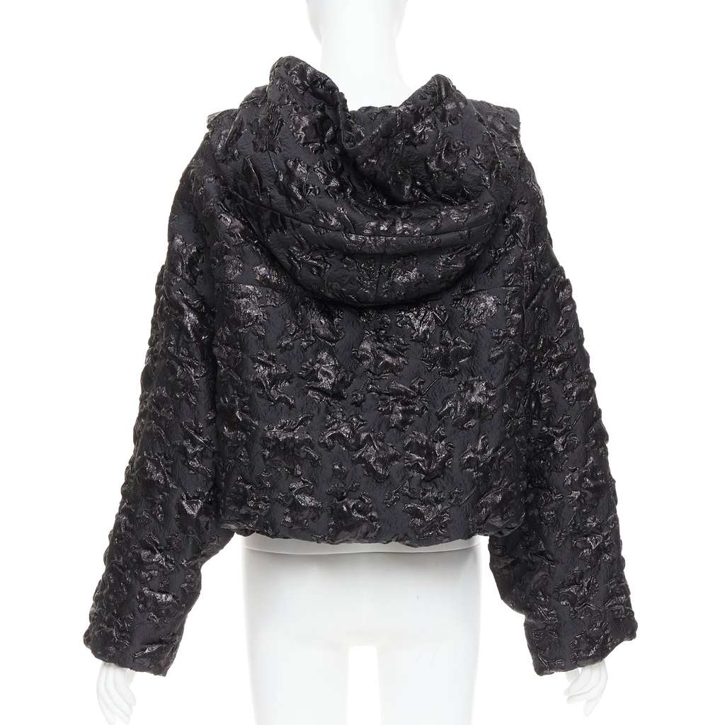 Valentino 3D Jacquard Hoodie Black Polyester Very good - Box View