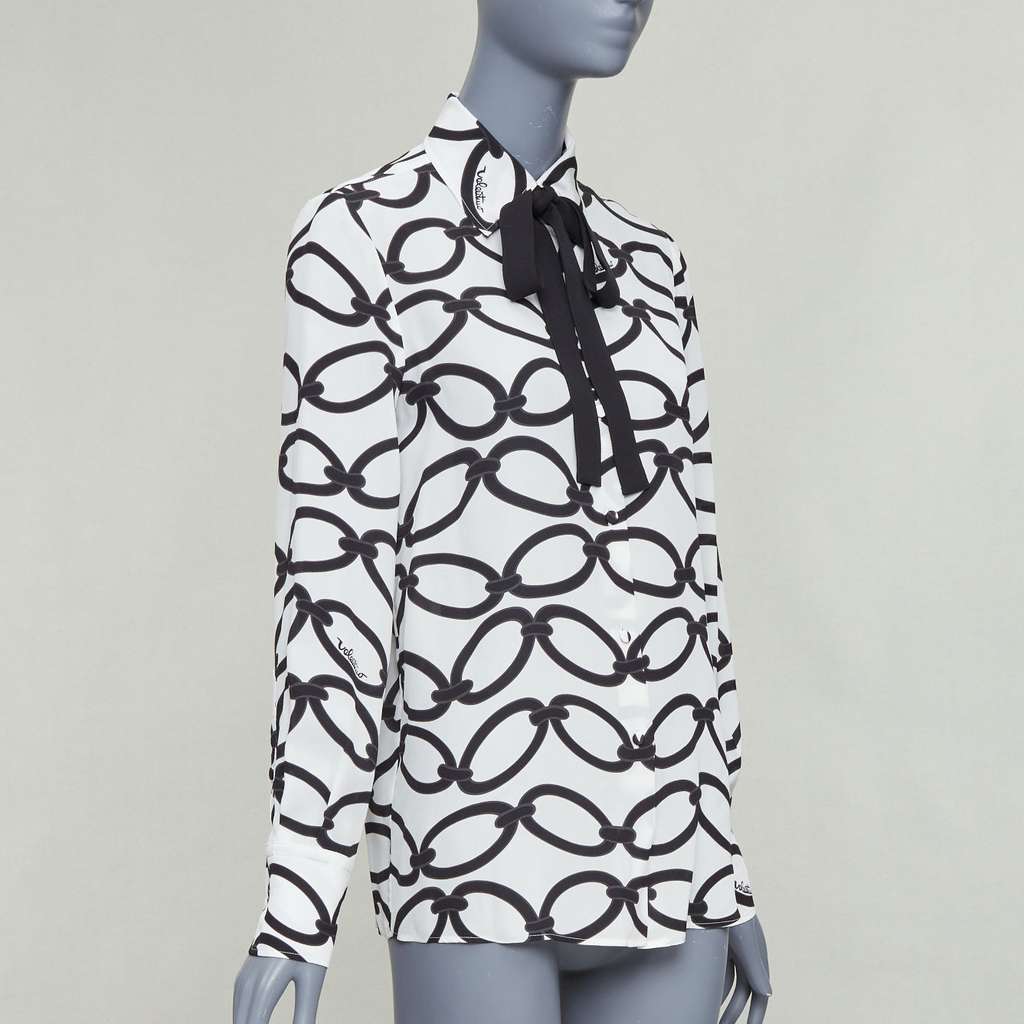 Valentino Chain Silk Blouse White Silk Very good - Inside View