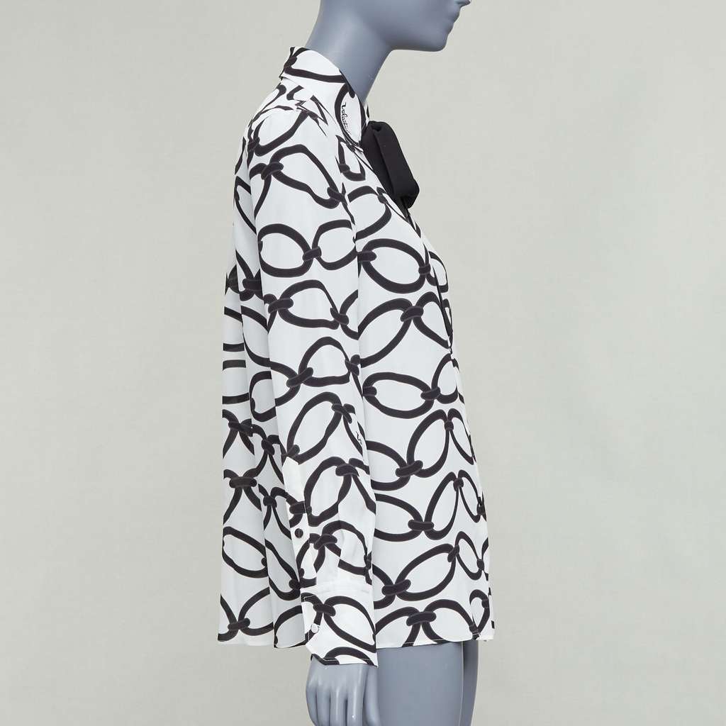 Valentino Chain Silk Blouse White Silk Very good - Model View
