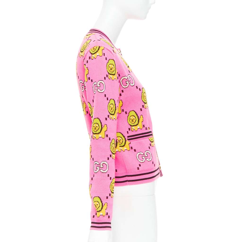 Gucci Kawaii Lion Cardigan Pink Cotton Very good - Box View
