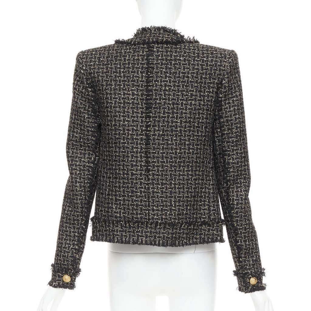 Balmain Gold Tweed Jacket Black Viscose Very good - Box View
