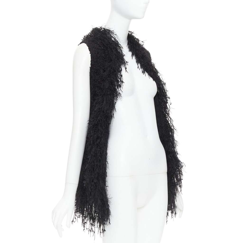 Balmain Fringe Drape Vest Gold Viscose Very good - Front View