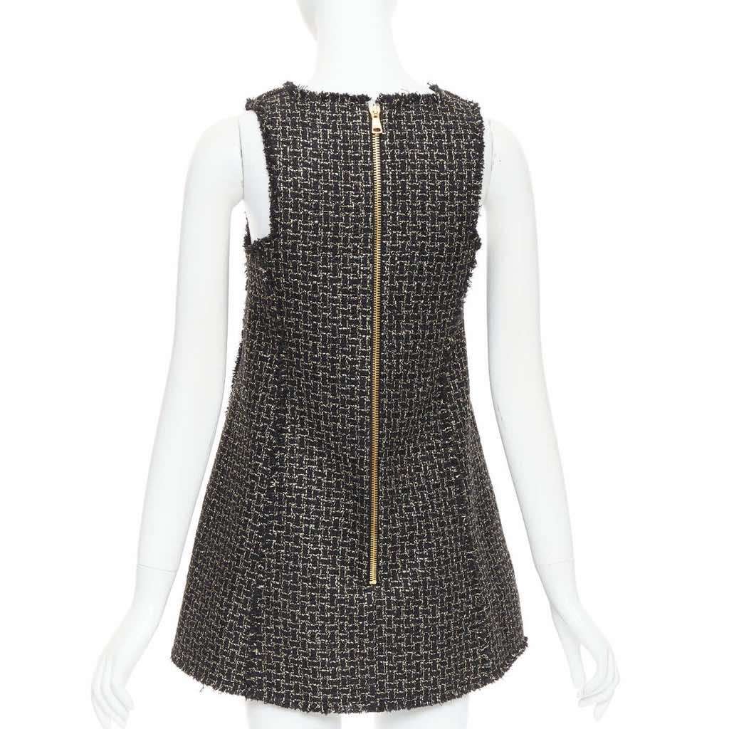 Balmain Metallic Tweed Dress Black Viscose Very good - Box View