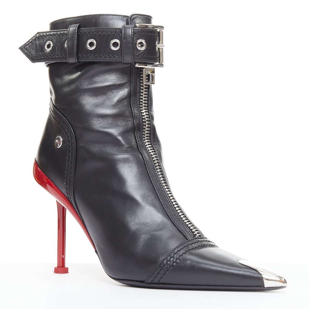 Alexander McQueen Slash Black Leather Good - Back View