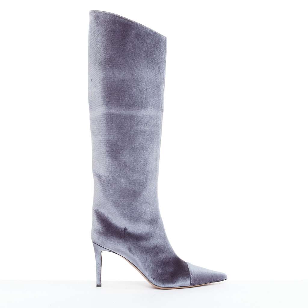 Alexandre Vauthier Alex 105mm Grey Velvet Good condition - Front View