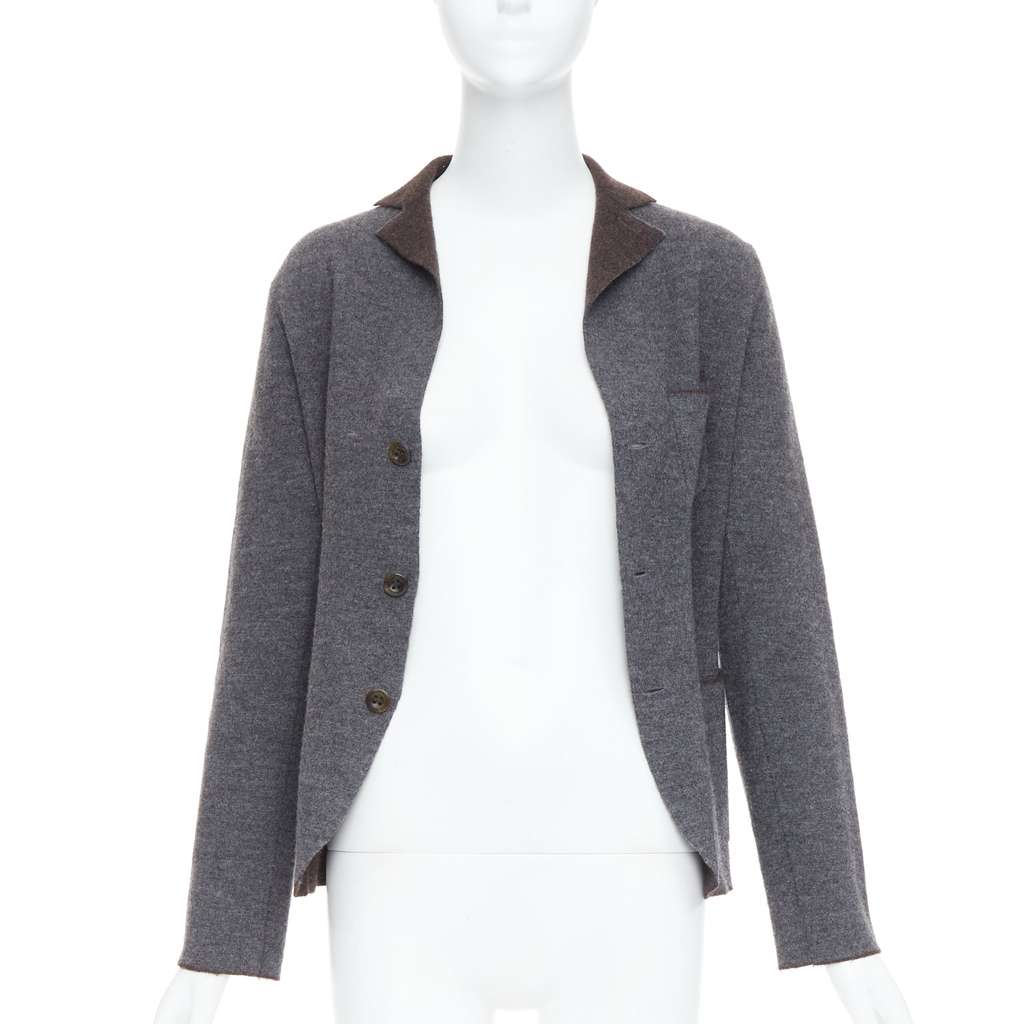 45RPM Double Faced Blazer Grey Wool Very good - Inside View