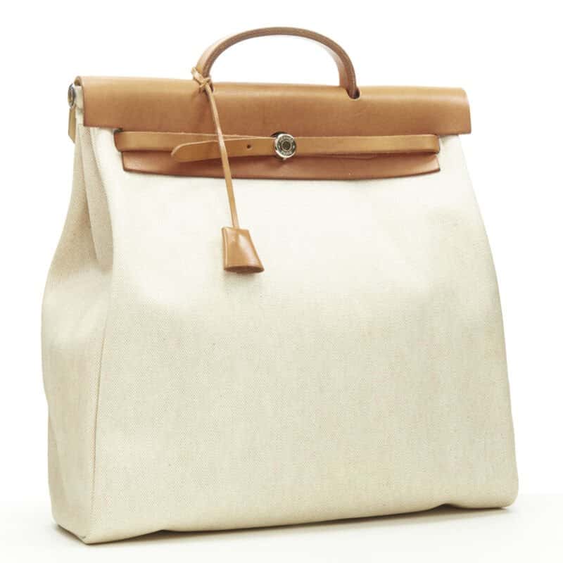 Hermès Herbag Beige Leather Fair condition - Inside View
