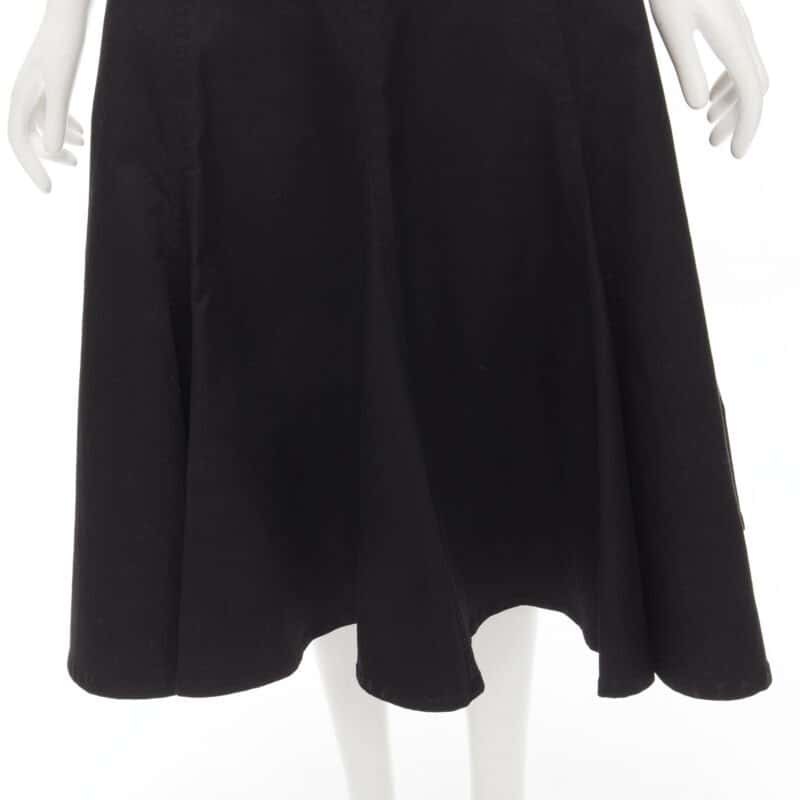 Yohji Yamamoto Flared Cotton Skirt Black Cotton Never worn - Back View