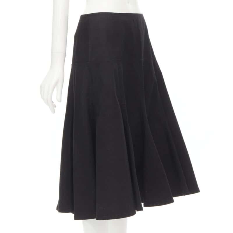 Yohji Yamamoto Flared Cotton Skirt Black Cotton Never worn - Inside View