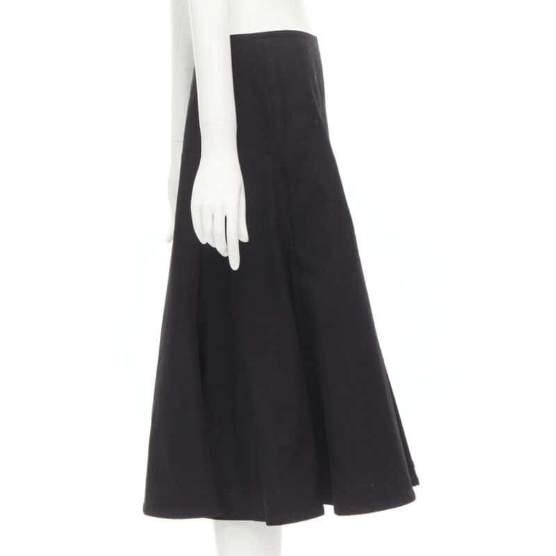 Yohji Yamamoto Flared Cotton Skirt Black Cotton Never worn - Model View