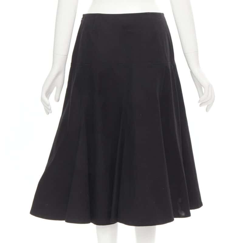 Yohji Yamamoto Flared Cotton Skirt Black Cotton Never worn - Box View