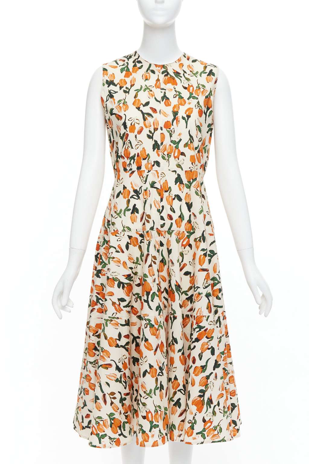 Marni Tulip Summer Dress Orange Cotton Never worn - Front View