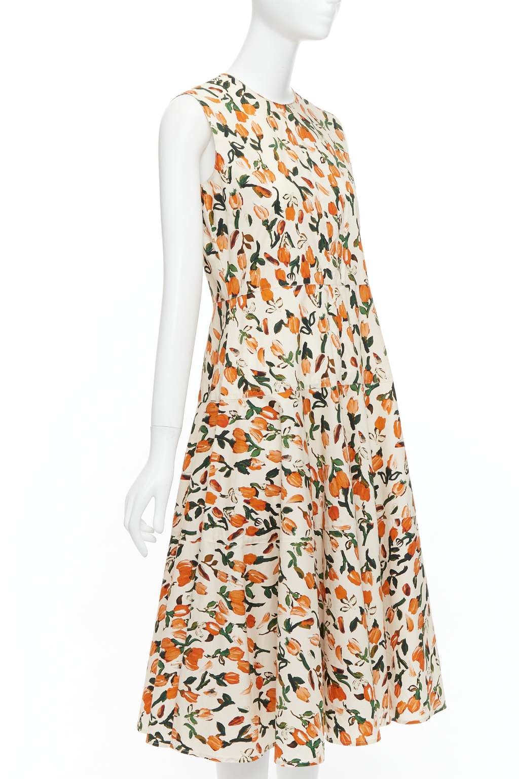 Marni Tulip Summer Dress Orange Cotton Never worn - Inside View