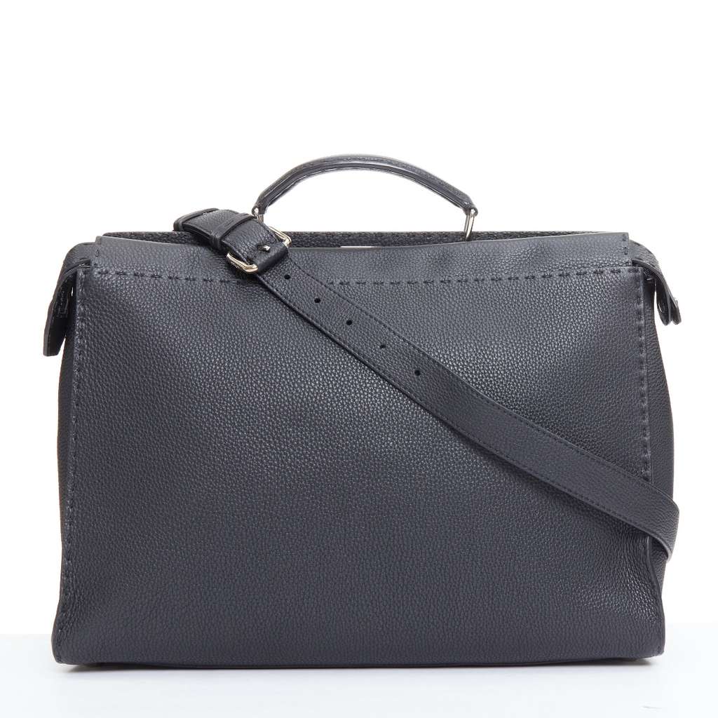 Fendi Peekaboo Black Leather Good - Front View