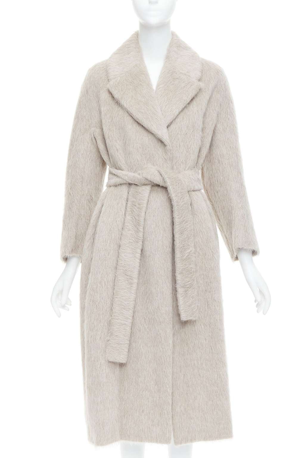 Max Mara Grey Alpaca Wool Coat Grey Never worn - Front View