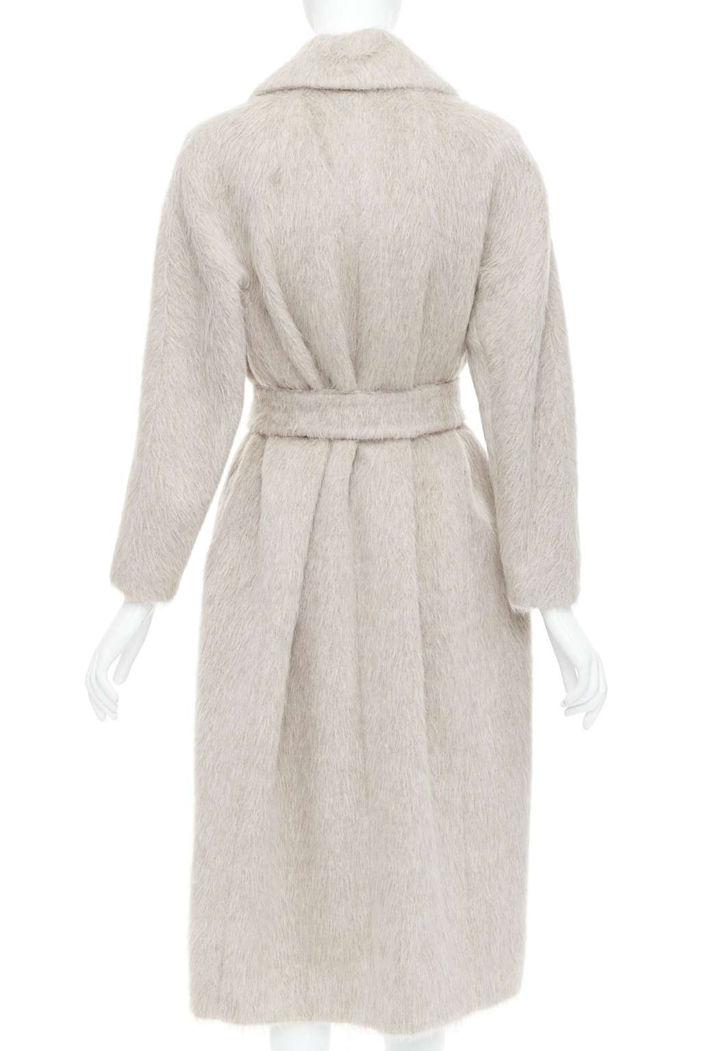 Max Mara Grey Alpaca Wool Coat Grey Never worn - Box View