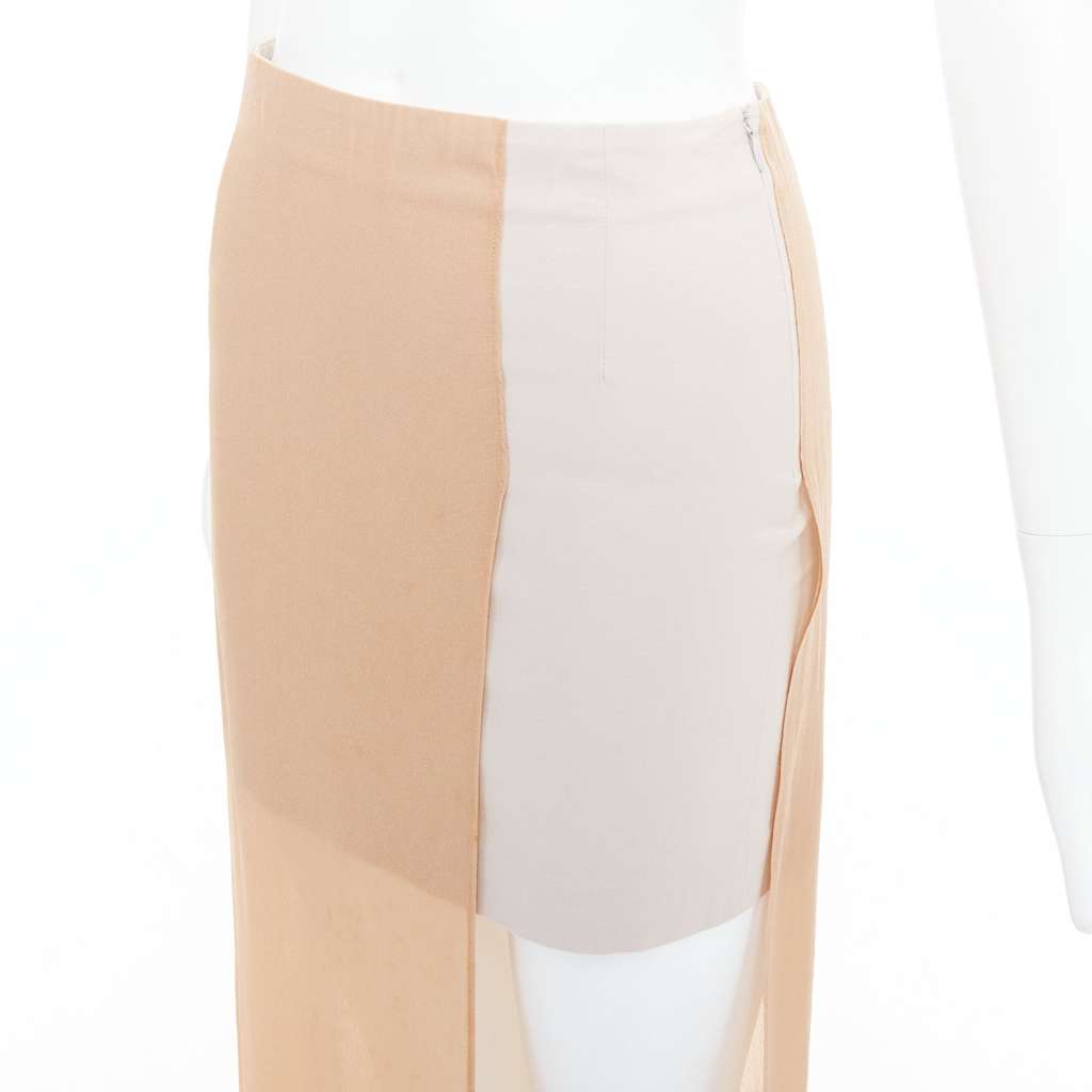 Maison Martin Margiela Sheer Asymmetric Skirt Beige Good - Back View