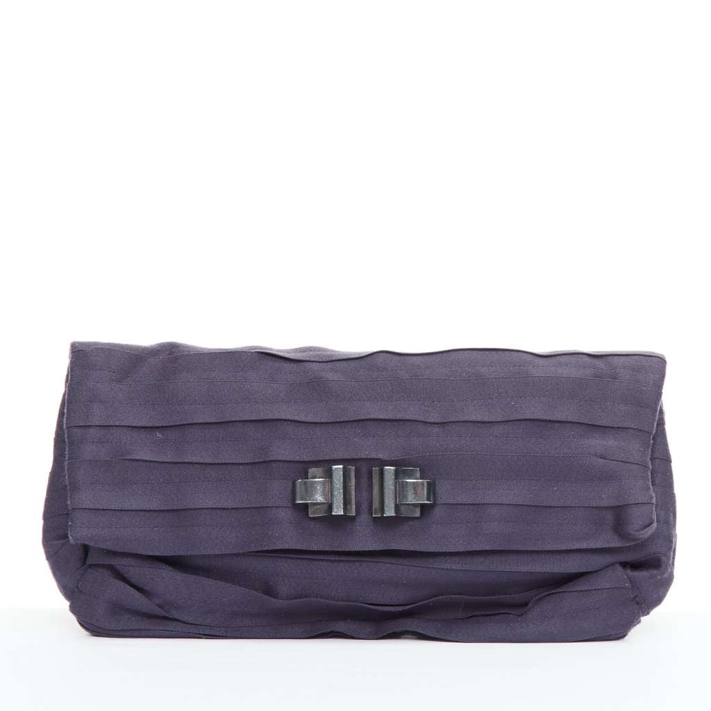 Lanvin Geometric Zip Clutch Purple Good - Front View