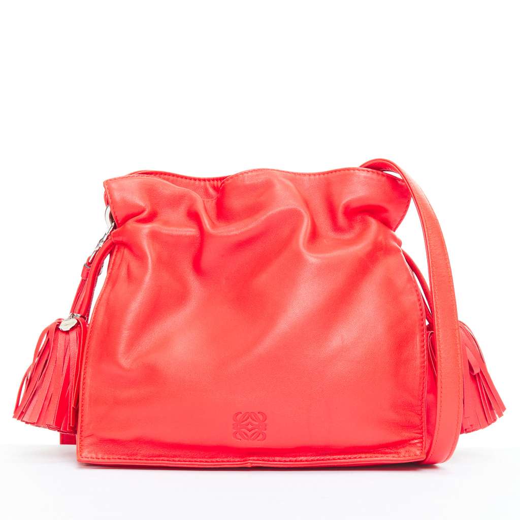 Loewe Aztec Foldover Bag Red Leather Good - Front View