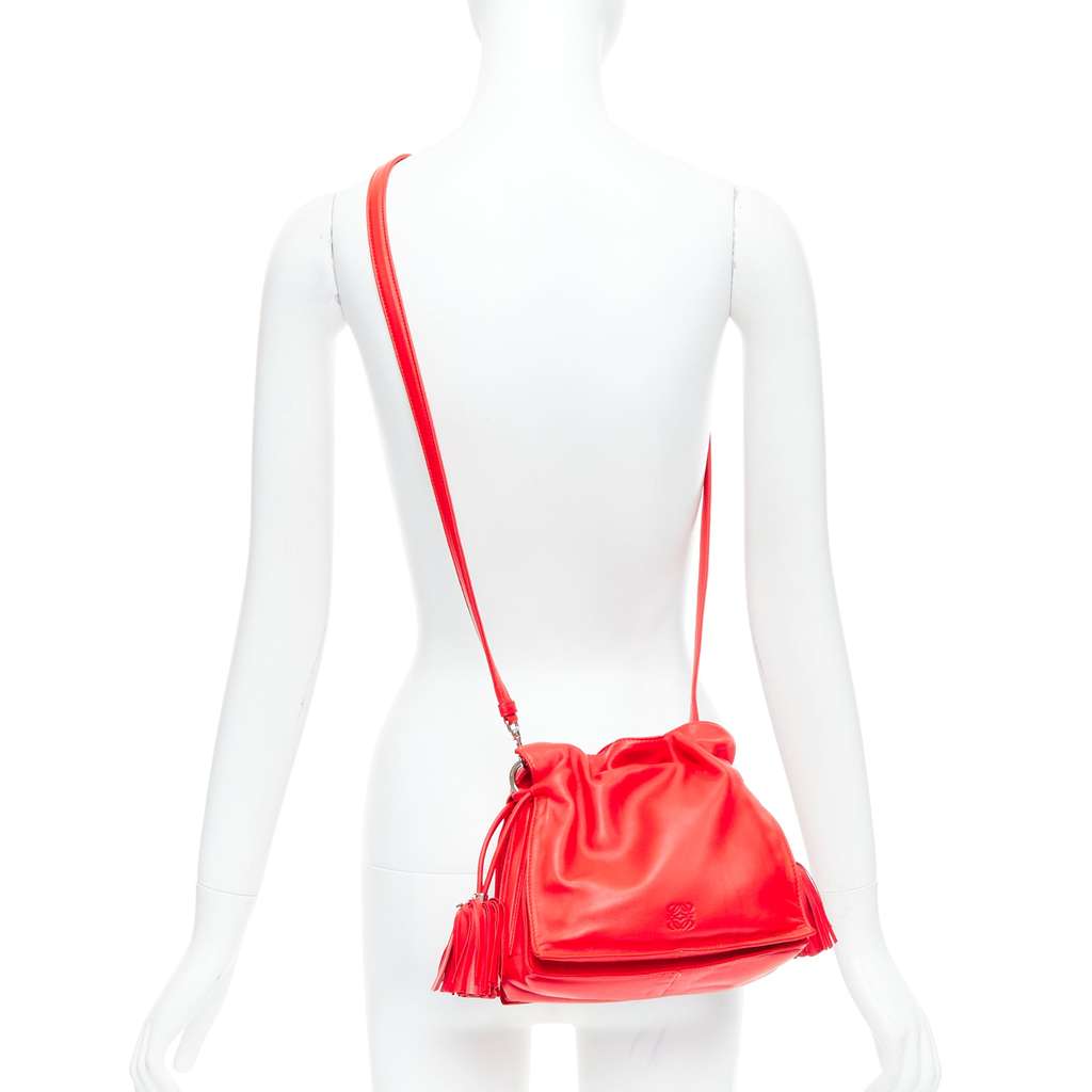 Loewe Aztec Foldover Bag Red Leather Good - Back View