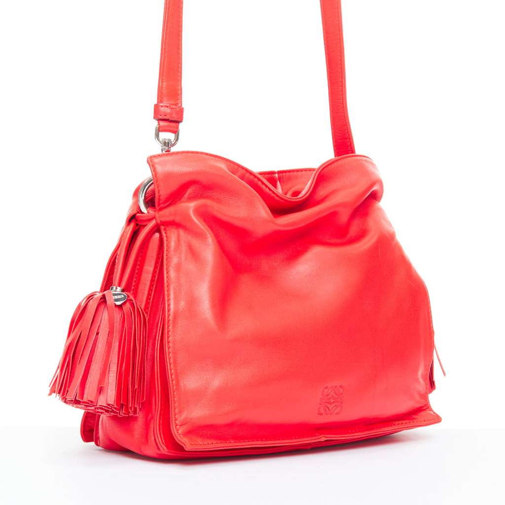 Loewe Aztec Foldover Bag Red Leather Good - Inside View