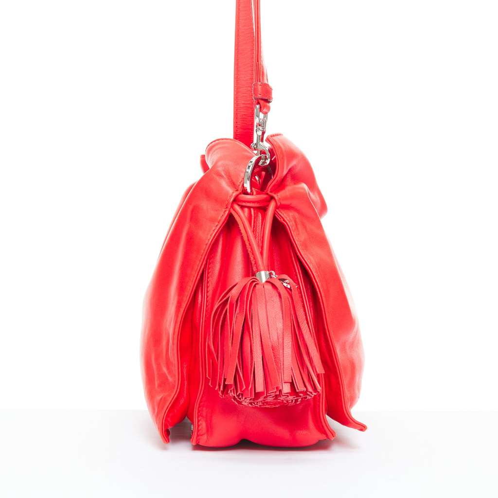 Loewe Aztec Foldover Bag Red Leather Good - Model View