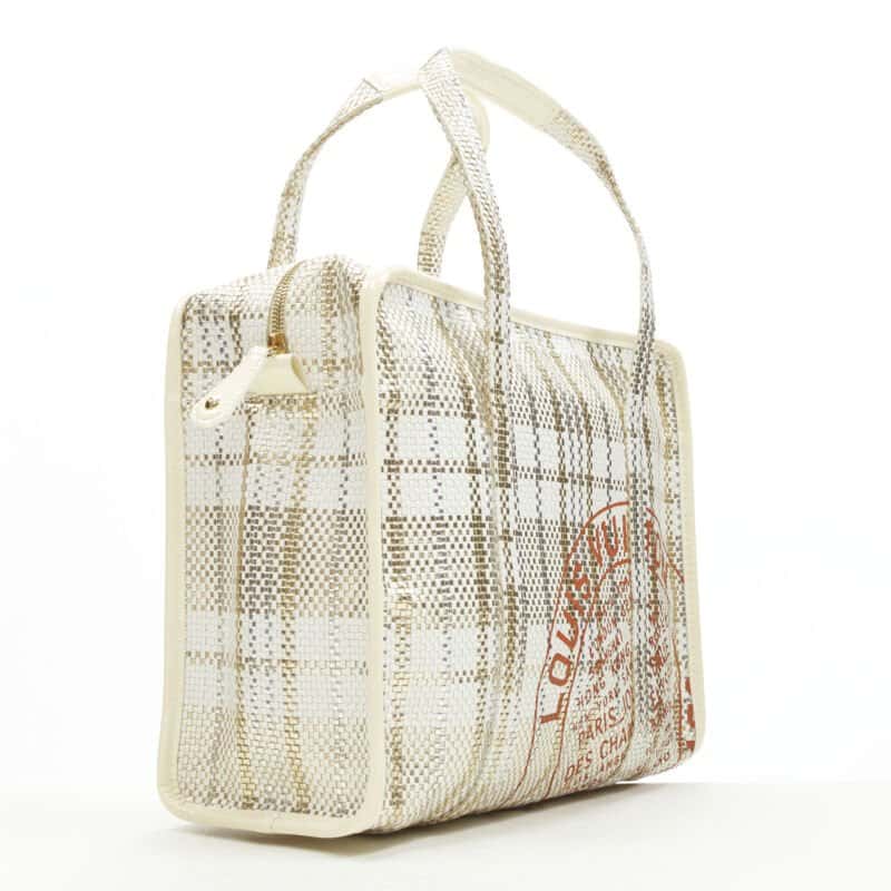 Louis Vuitton Metallic Shopper Tote White Leather Very good - Inside View