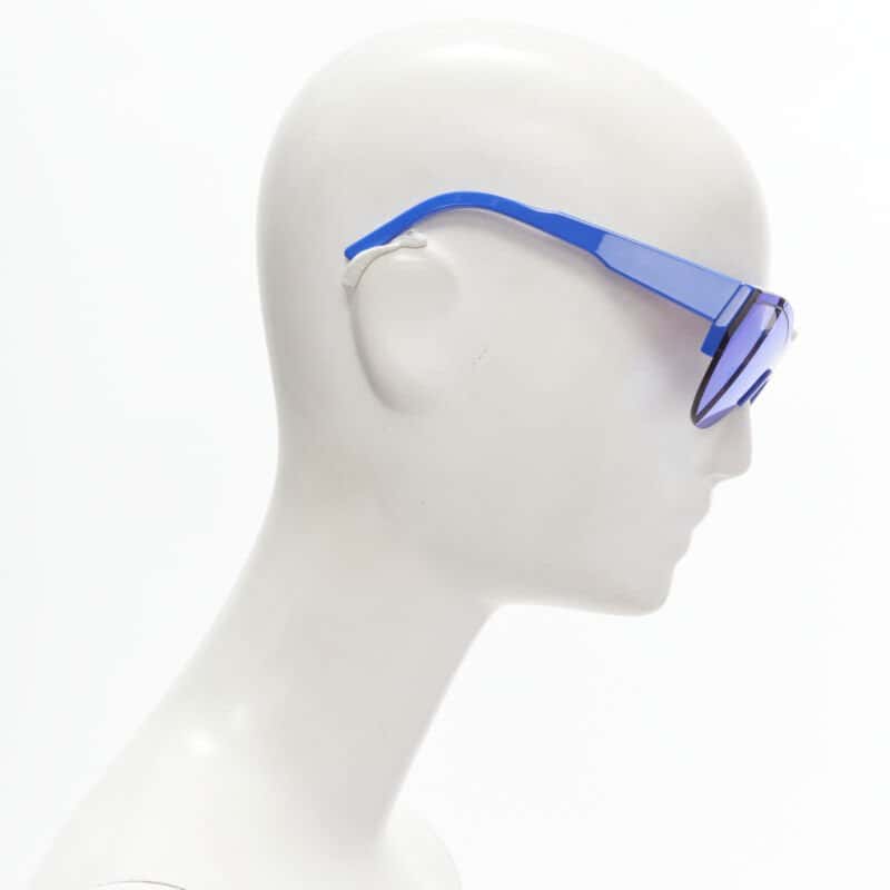 Balenciaga Reflective Temple Glasses Blue Never worn - Model View