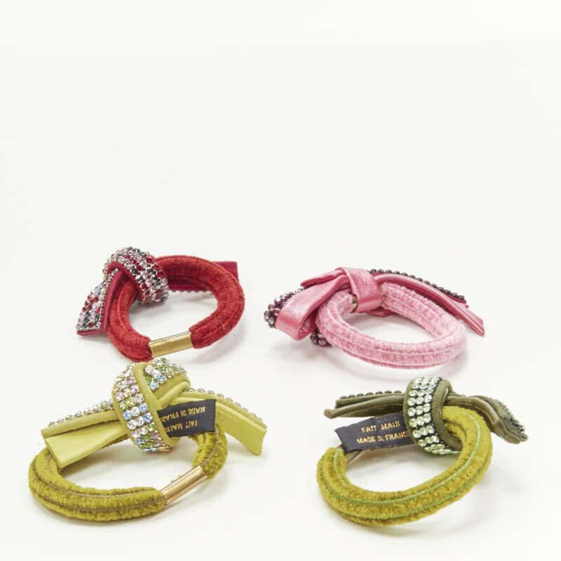 Unsigned Crystal Bow Hair Tie MultiColor Never worn - Inside View