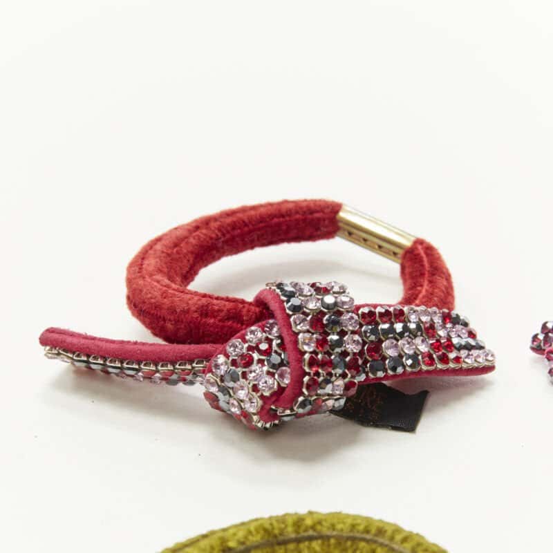 Unsigned Crystal Bow Hair Tie MultiColor Never worn - Box View
