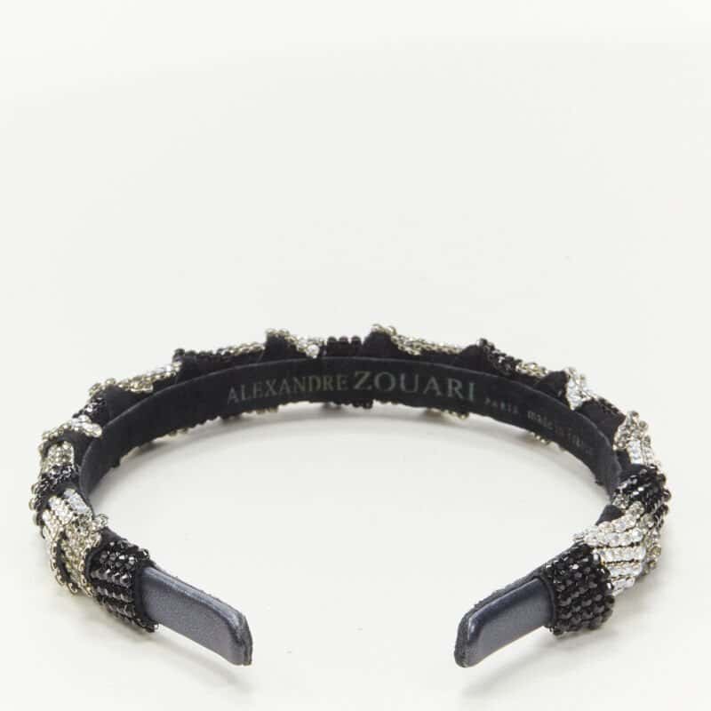 Unsigned Crystal Black Headband Black Suede Never worn - Model View