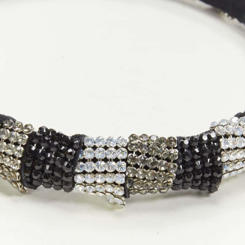 Unsigned Crystal Black Headband Black Suede Never worn - Box View