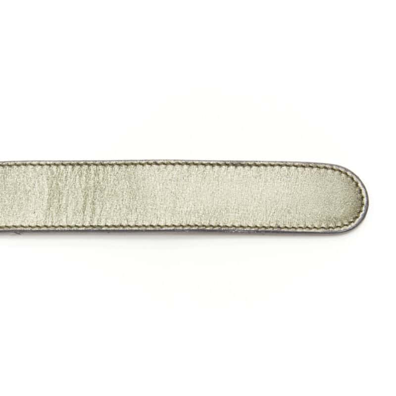 Gucci Hammered Buckle Leather Belt Gold Leather Very good - Model View